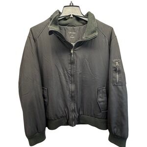Calvin Klein XXL Black Water Resistant Windbreaker Bomber Jacket‎